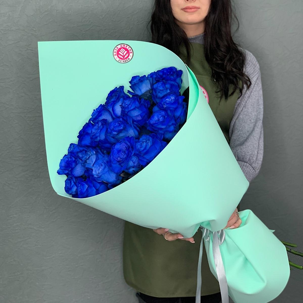Розы (Эквадор) синие  70 см