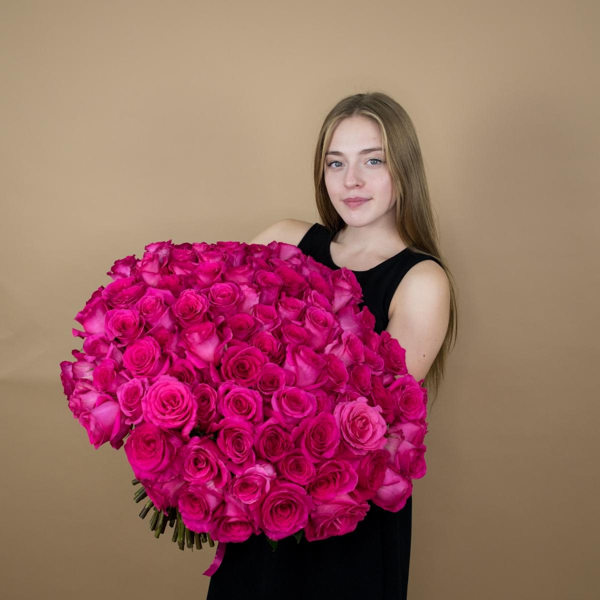 Букет из розовых роз 75 шт. (40 см) код товара  17248psk