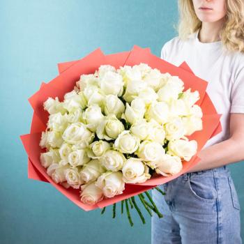 Розы Эквадор 40 см (Белые)